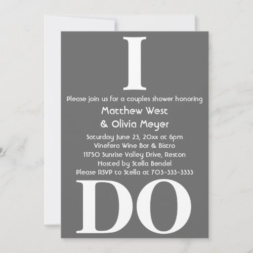 Modern Couples Shower Invite - I Do