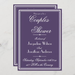 Modern Couples Shower Name Email RSVP Dusty Purple Invitation