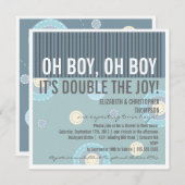 Modern Couples Twin Boy Baby Shower Invitation (Front/Back)