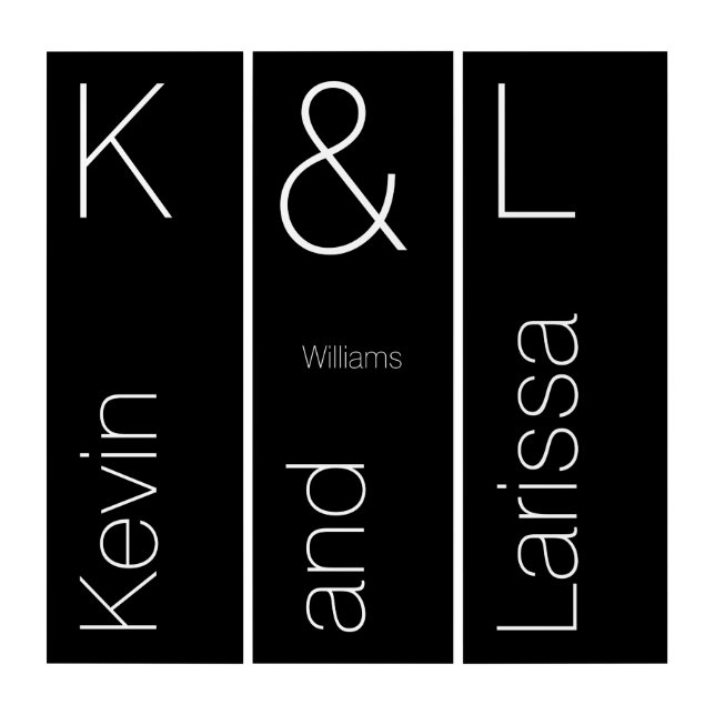 modern couples, typography blackandwhite custom triptych (Front)