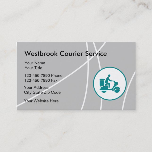 Modern Courier Delivery Services Business Card (Front)