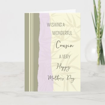 Modern Cousin Happy Mother's Day Card by DreamingMindCards at Zazzle