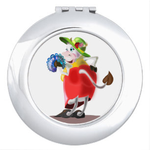 Modern Cow Compact Mirror Cartoon