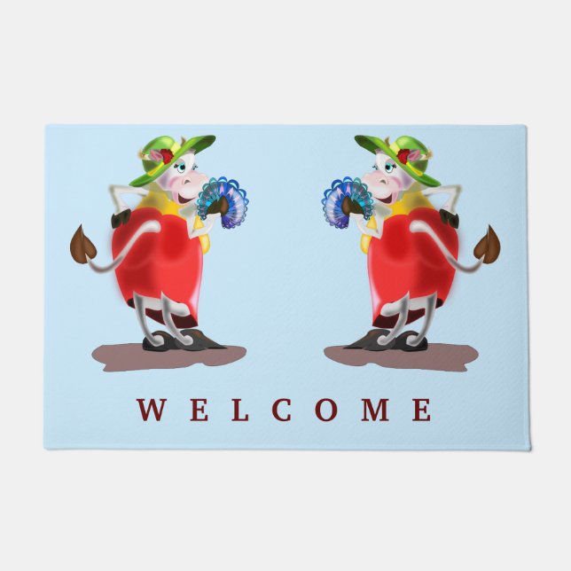 Modern Cow Doormat (Front)