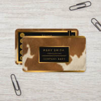 Modern Cow Faux Leather Elegant Collection Business Card