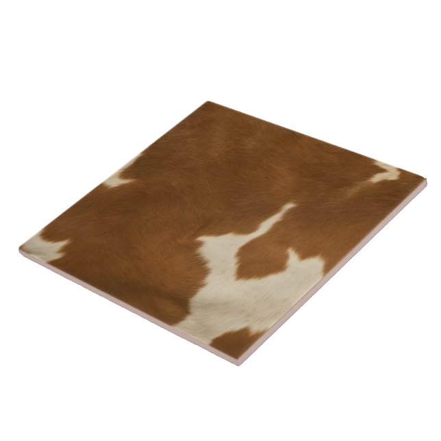 Modern Cow Faux Leather Elegant Collection Ceramic Tile (Side)