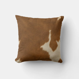 Modern Cow Faux Leather Elegant Collection Throw Pillow