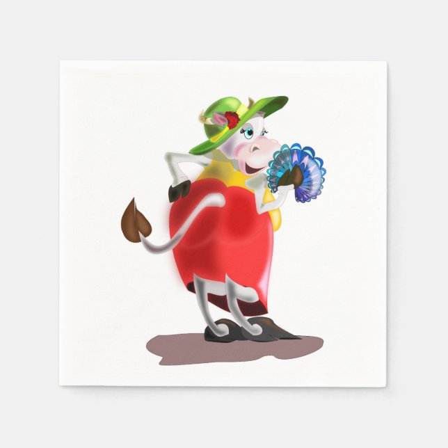 Modern Cow Napkins Fun - Your Colors - Text (Front)