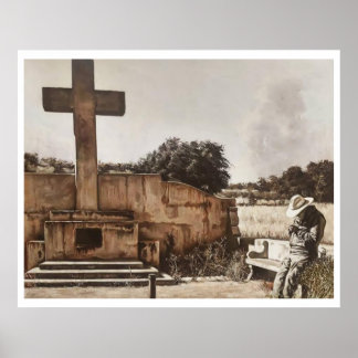 Modern Cowboy Biker checking his GPS. Poster