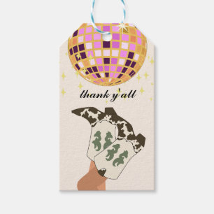 Modern Cowgirl Legs Cowboy Disco Ball Beige Gift Tags