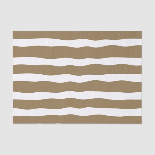 Modern cozy cocoa brown wavevy stripes Decoupage Tissue Paper (Front)