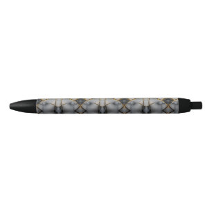 Modern Cracked Gold White & black marble Pen