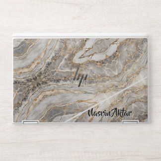Modern Cracked Gold White marble HP Laptop Skin