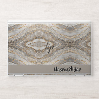 Modern Cracked Gold White marble HP Laptop Skin