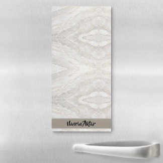 Modern Cracked Gold White marble Magnetic Notepad