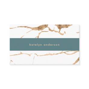 Modern Cracked Gold White Stylist Professional Business Card