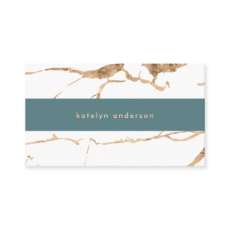 Modern Cracked Gold White Stylist Professional Business Card