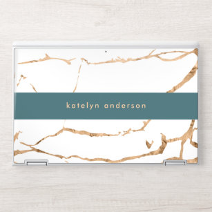 Modern Cracked Gold White Stylist Professional HP Laptop Skin