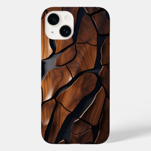 Modern Cracked Wood Surface Pattern Case_Mate iPhone 14 Case