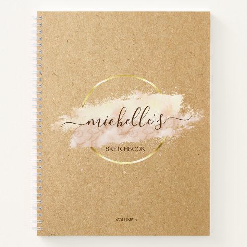 Modern Craft Abstract Art Watercolor Sketchbook  Notebook