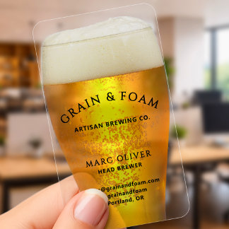 Modern Craft Brewery Beer Illusion  Clear Business Cards