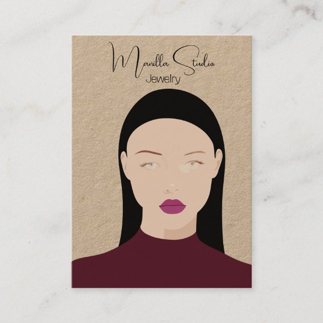 Modern Craft Long Hair Girl Earring Display Card (Front)
