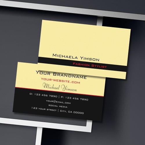 Modern Cream and Black Classic Simple Professional Business Card