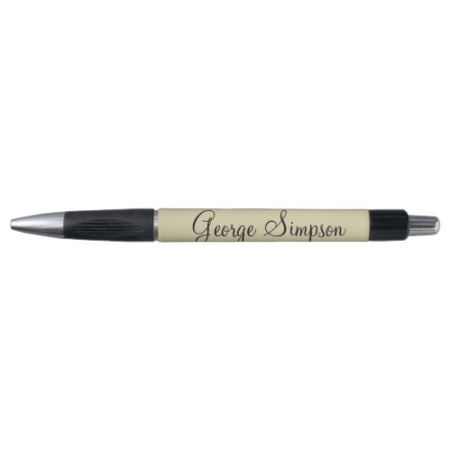 Modern Cream and Black Custom Name Template Pen