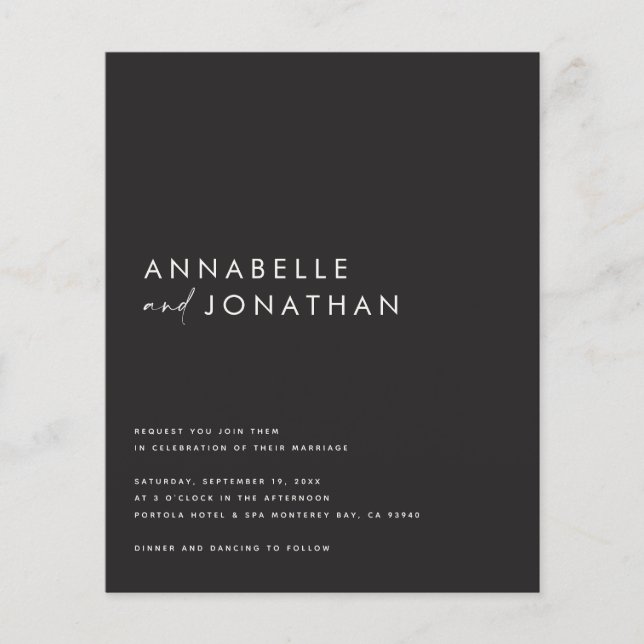 Modern cream black script minimal contemporary inv flyer (Front)