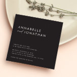 Modern cream black script minimal contemporary invitation<br><div class="desc">Modern classy typography bold wedding invitation card. With modern,  elegant typography and striped backer design. Colors can be customized.</div>