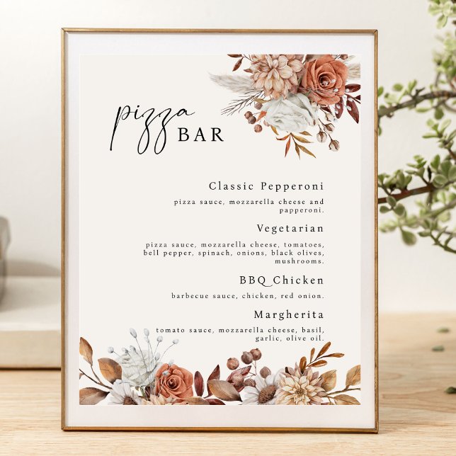 Modern Cream Boho Pizza Bar Sign (Creator Uploaded)