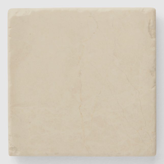 Modern Cream Ivory Customizable Stone Coaster (Front)
