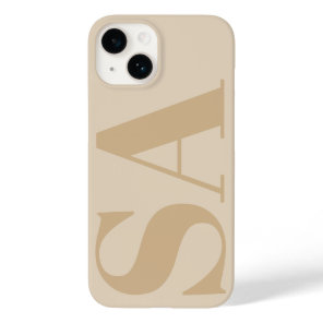 Modern cream natural initial minimal contemporary  Case-Mate iPhone 14 case