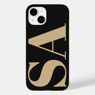 Modern cream natural initial minimal contemporary Case-Mate iPhone 14 case