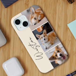 Modern Cream Photo Collage iPhone 15 Case