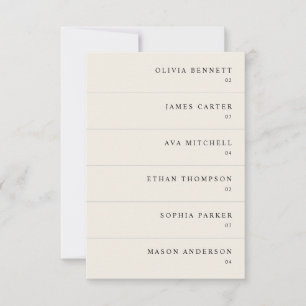 Modern Cream Simple Wedding Name Place Cards