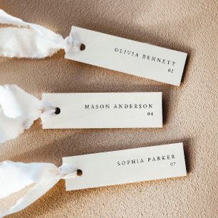 Modern Cream Simple Wedding Name Place Cards