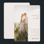 Modern Cream Wedding Invitation<br><div class="desc">Modern Cream Arch Photo Wedding Invitation. This minimalist invitation is simple yet daring. It features script typography and formal writing. Modern Paperie Co. brings you the best in contemporary stationary.</div>