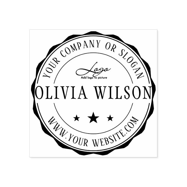 Modern |Create your own business Logo rubber stamp (Imprint)