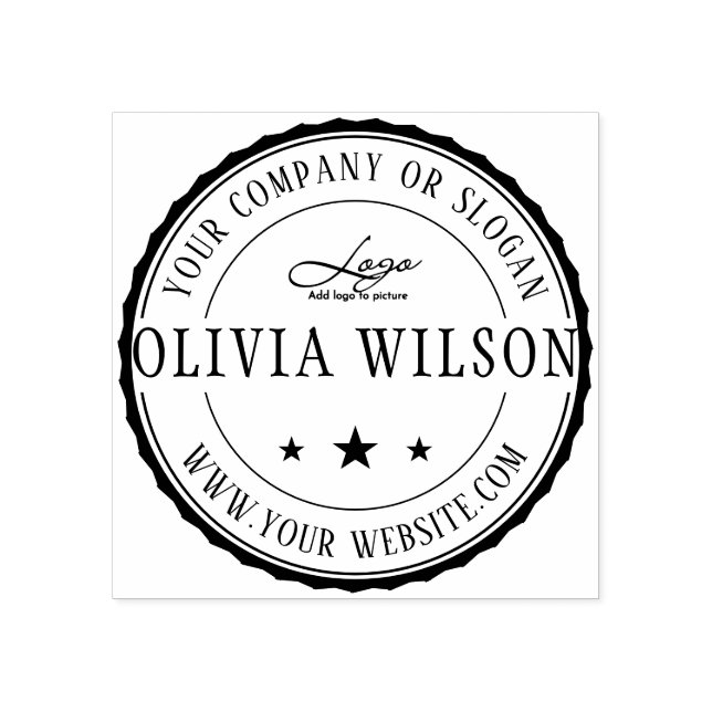 Modern |Create your own business Logo rubber stamp (Imprint)
