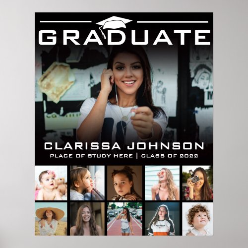 Modern Create Your Own Graduation Photo Collage  Poster
