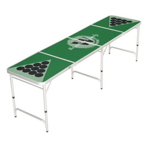 Modern Create your Own Monogram Green Beer Pong Table