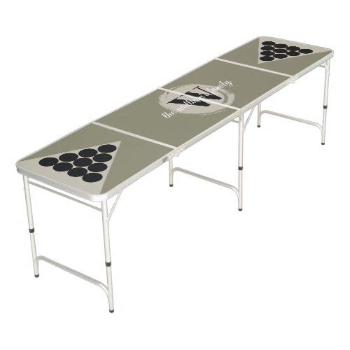 Modern Create your Own Monogram Savage Green Beer Pong Table