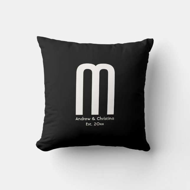 Modern "Create Your Own"  Monogrammed Throw Pillow (Front)