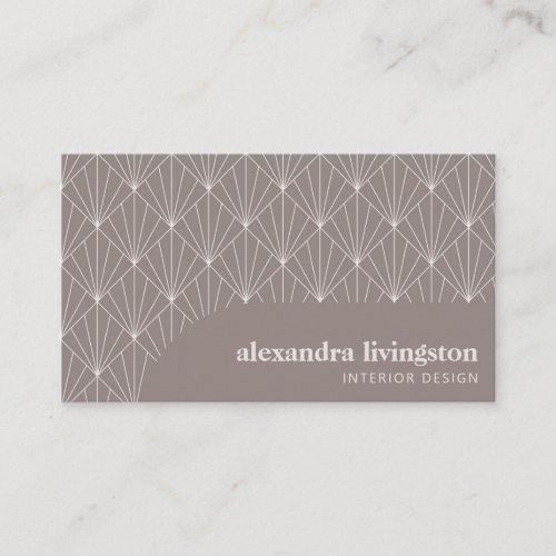 Modern Creative Art Deco Taupe Brown Professional Business Card
