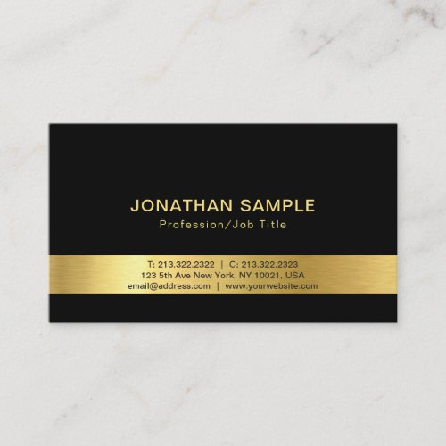 Modern Creative Black and Gold Template Luxury Business Card