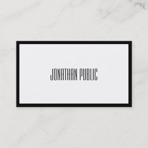 Modern Creative Black And White Professional Plain Business Card