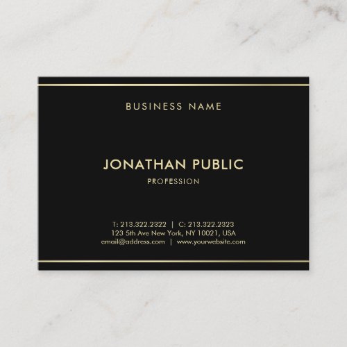 Modern Creative Black Gold Template Luxury Classy Business Card