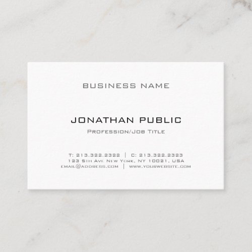 Modern Creative Clean Professional Unique Plain Business Card