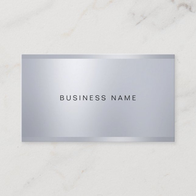 Modern Creative Company Firm Glamorous Silver Business Card (Front)